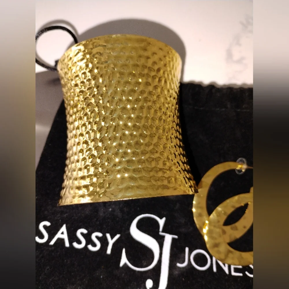 NEW Sassy Jones Set - Necklace, Hoops, Cuff, Bangles (X4) - Picture 7 of 13